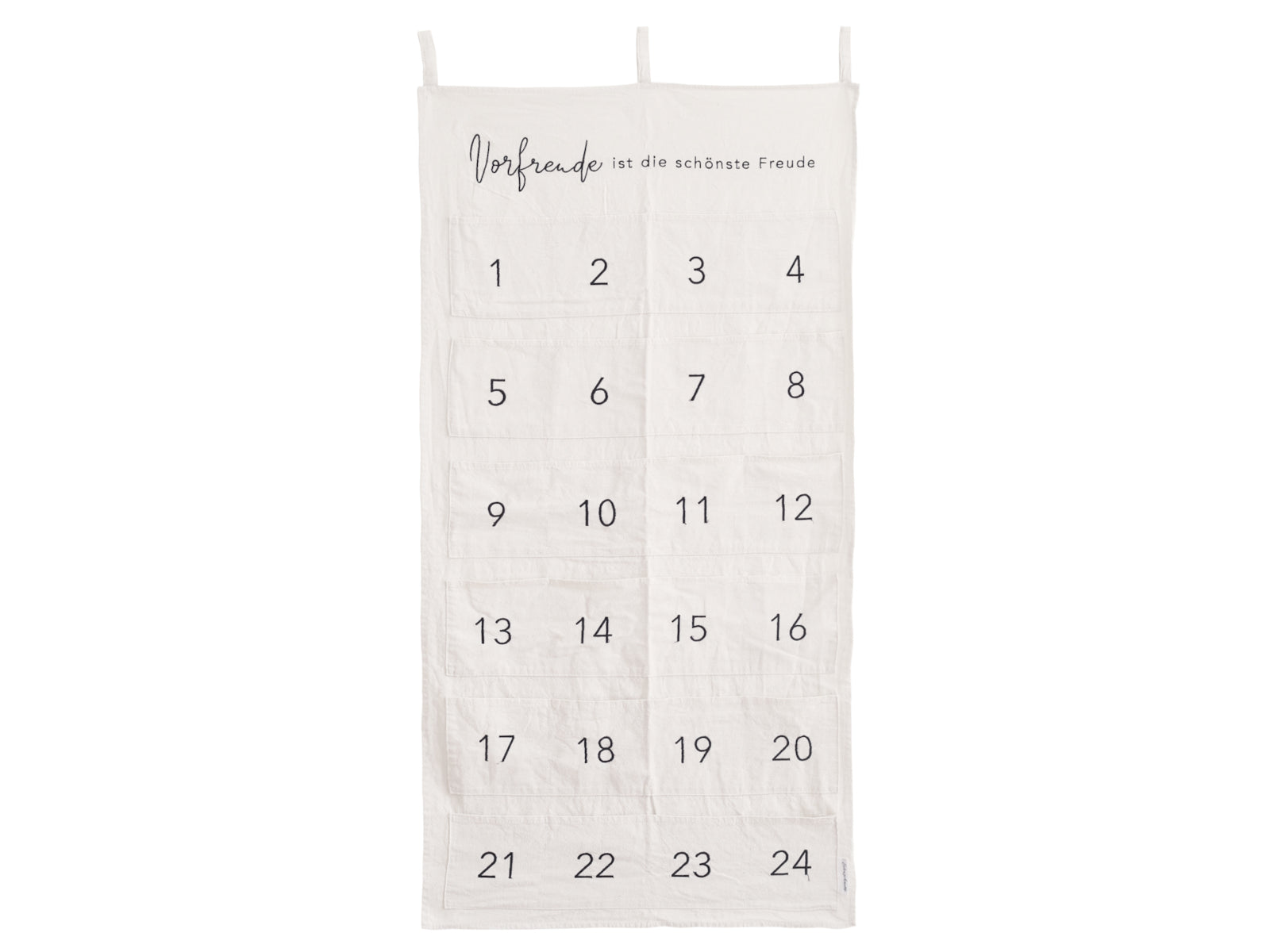 Eulenschnitt Adventskalender Vorfreude beige 120x60cm Freisteller 1