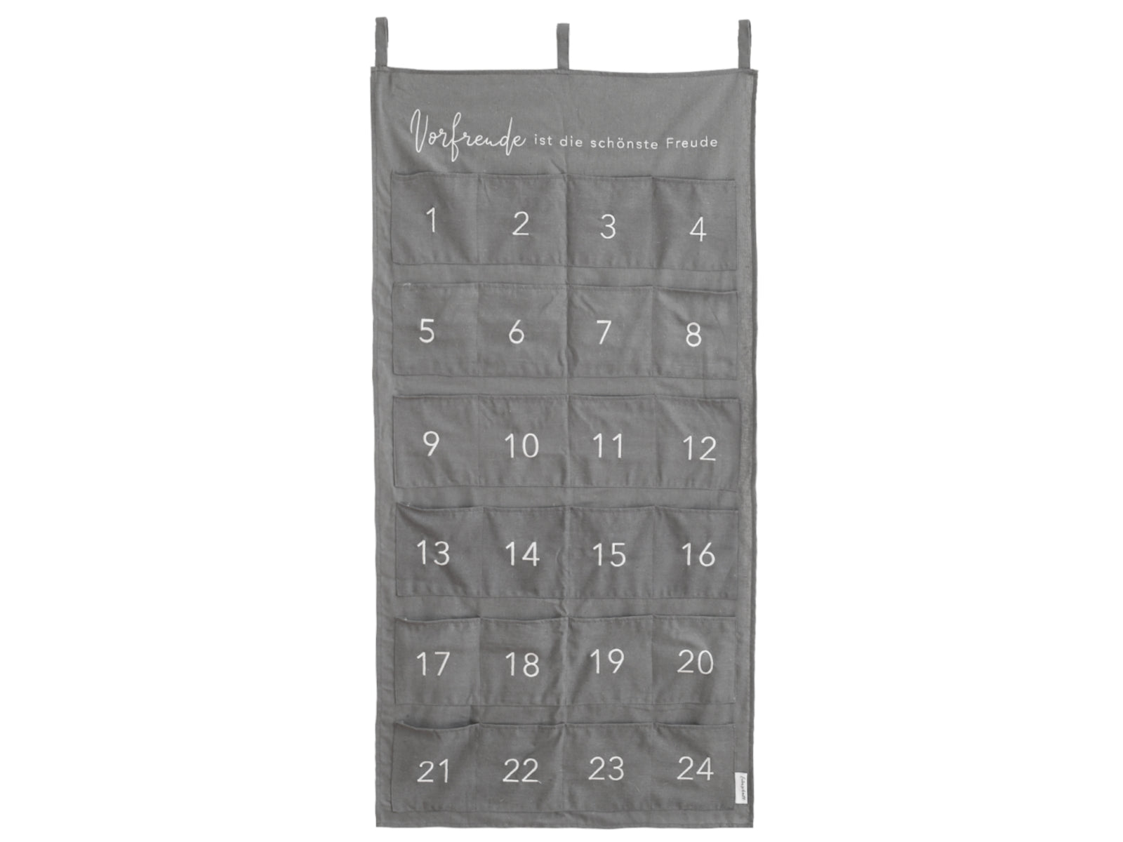 Eulenschnitt Adventskalender Vorfreude grau 120x60cm Freisteller 1