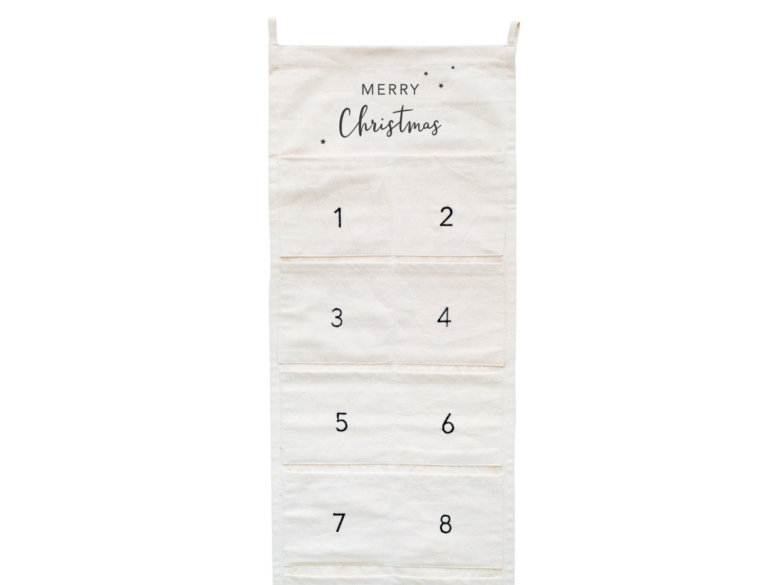 Eulenschnitt Adventskalender Merry Christmas beige 180x30cm Freisteller 1