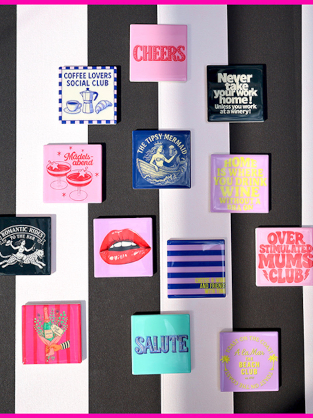 Giftcompany Love Tiles Untersetzer Statt Blumen hot pink 11x11cm Lifestyle 1