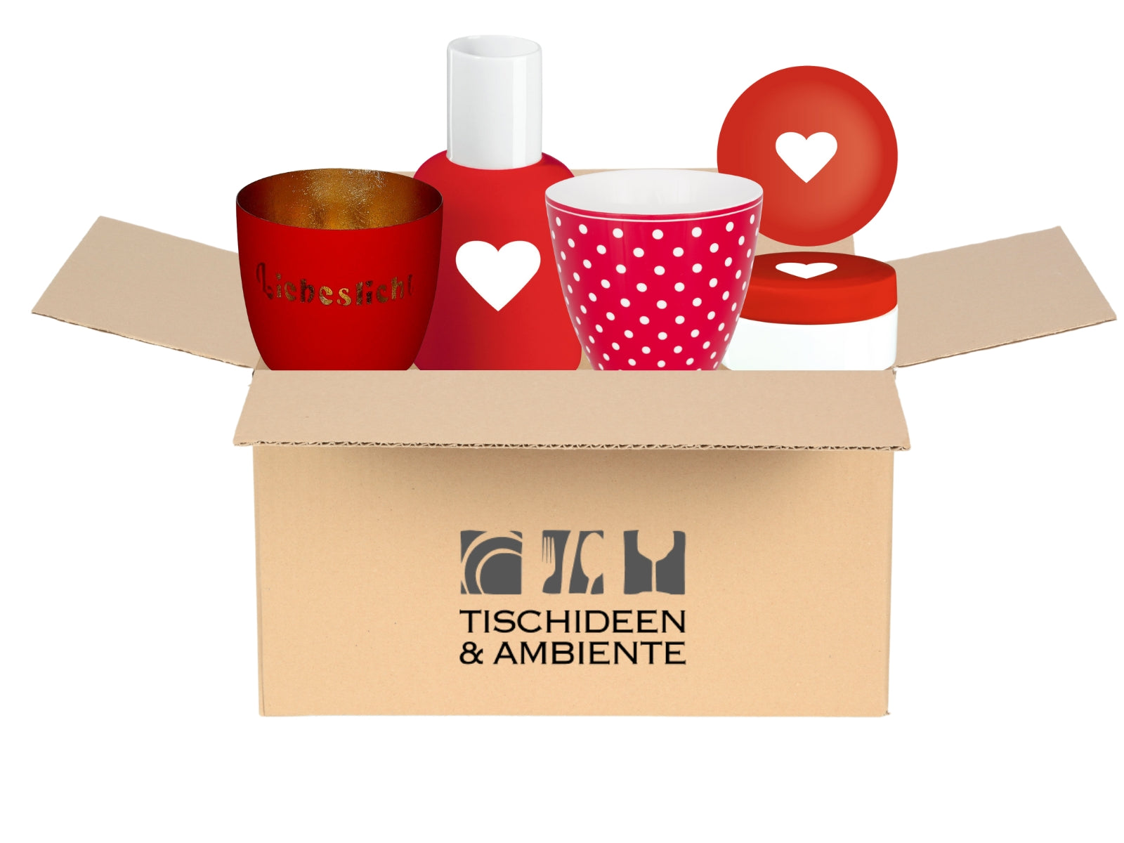 Geschenkbox Valentinstag rot 4tlg - Liebe Freisteller 1