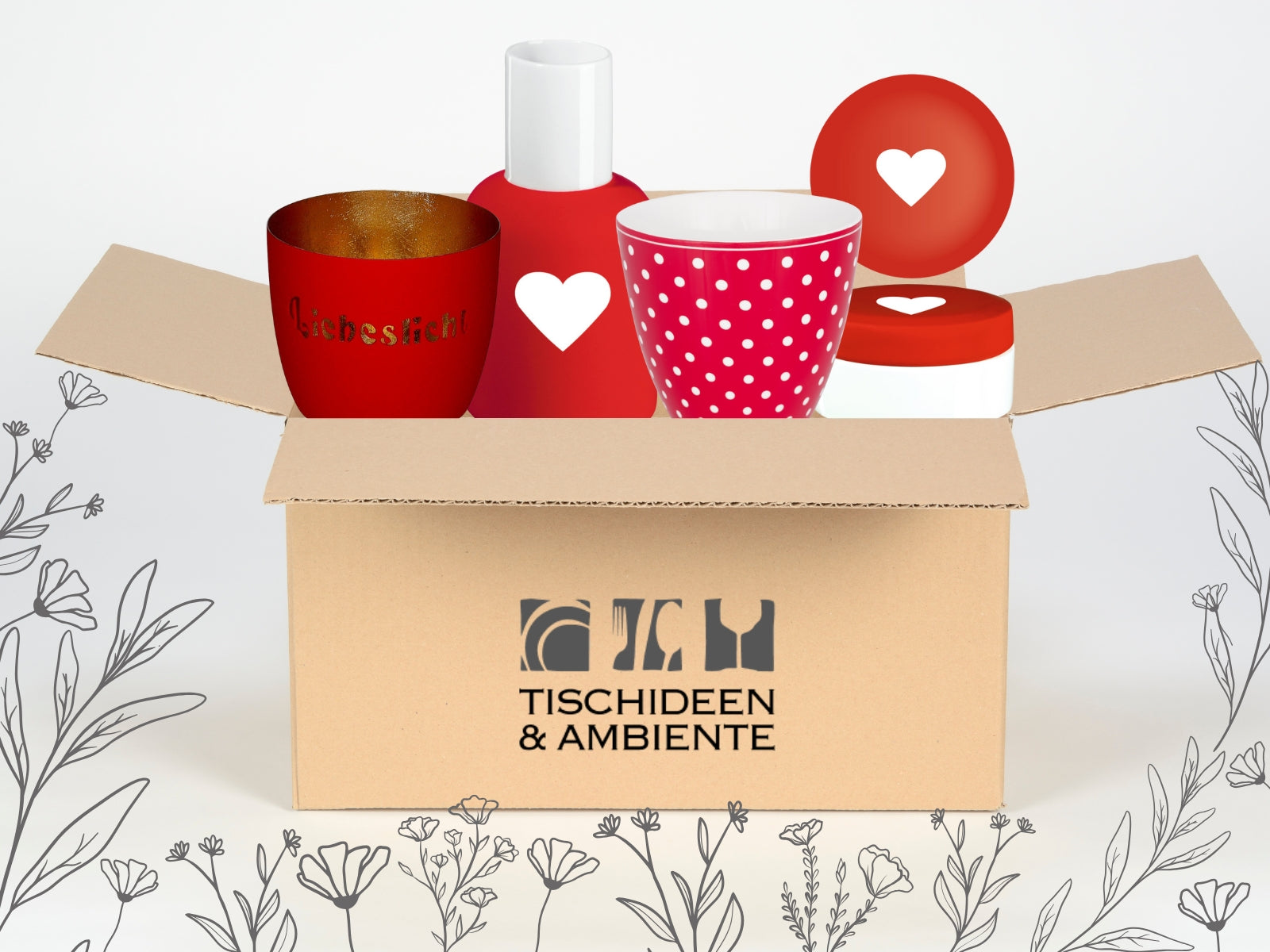 Geschenkbox Valentinstag rot 4tlg - Liebe Freisteller 2