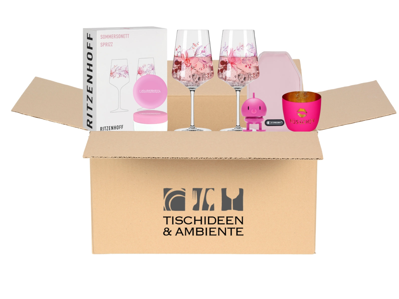 Geschenkbox Valentinstag pink 5tlg - Pink Love Freisteller 1