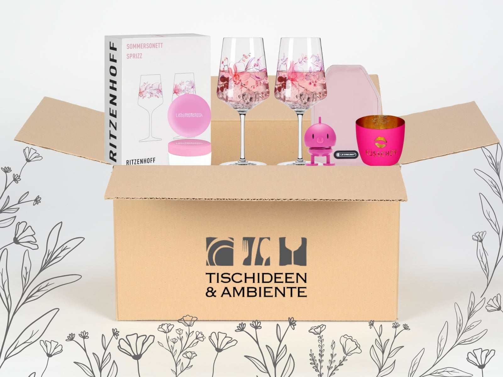 Geschenkbox Valentinstag pink 5tlg - Pink Love Freisteller 2