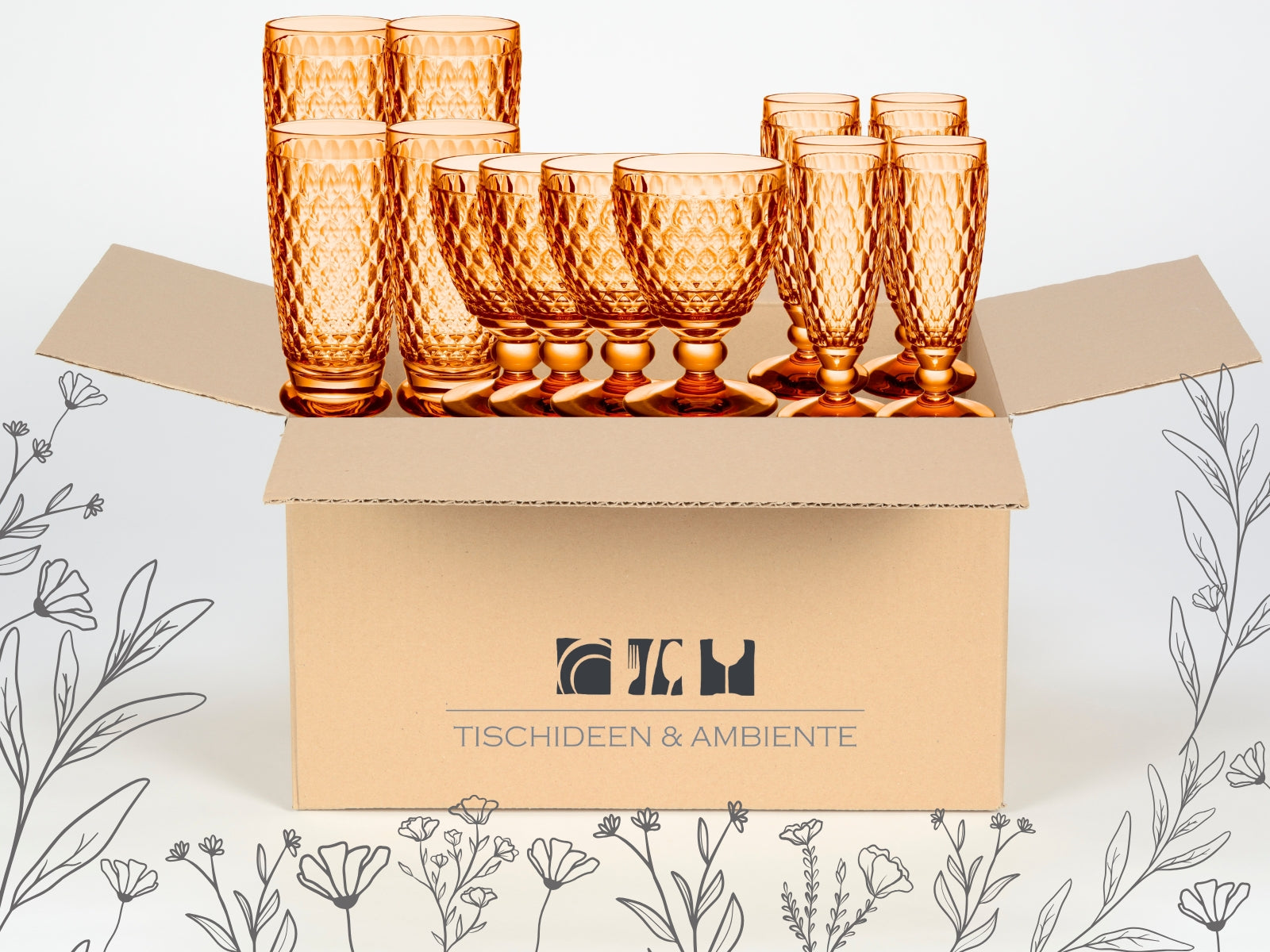 4260742719660 Villeroy & Boch Boston coloured apricot Geschenkbox Summerparty 12tlg