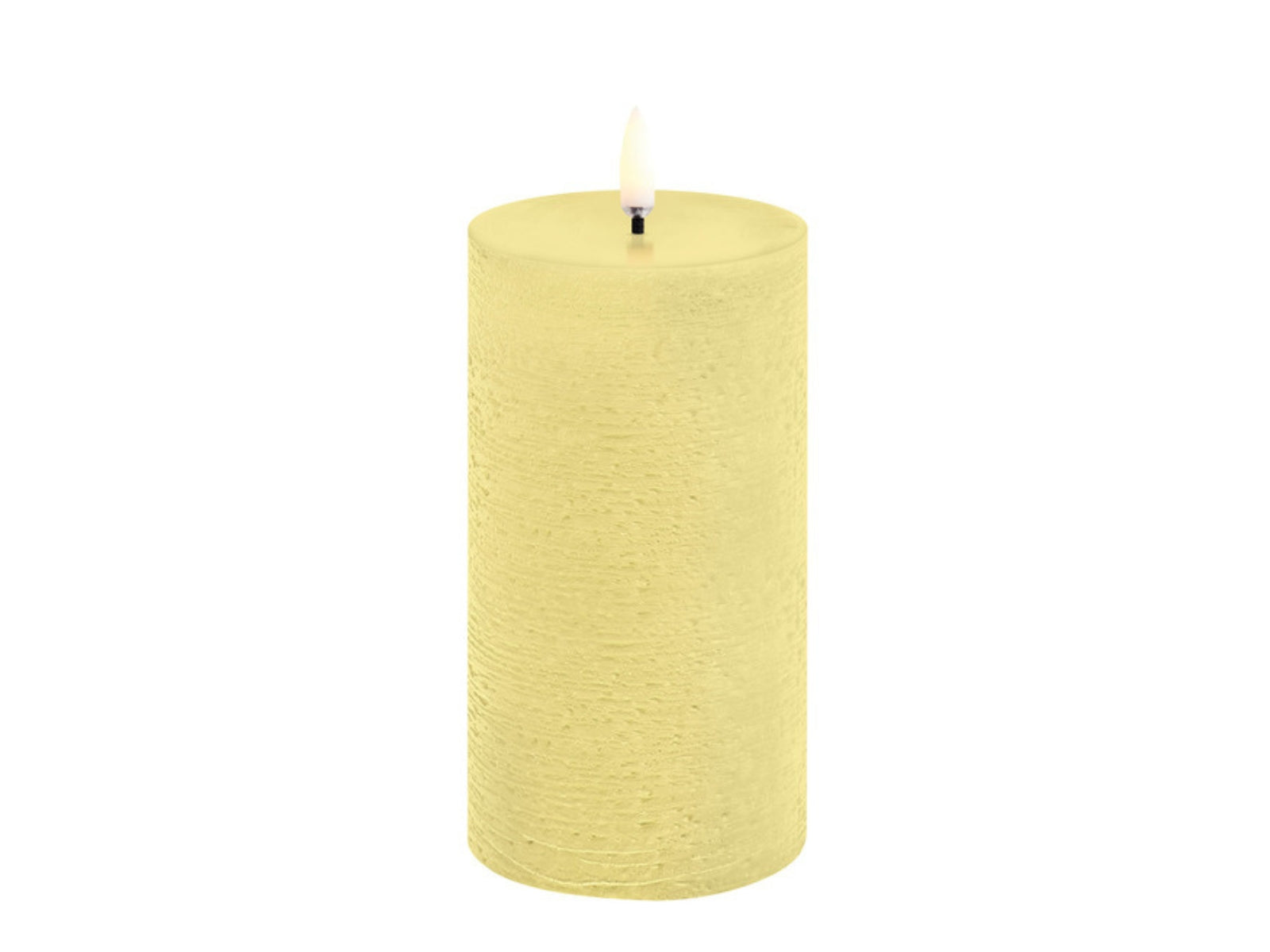 UYUNI LIGHTING Pillar LED-Kerze Rustic wheat yellow 10,1cm