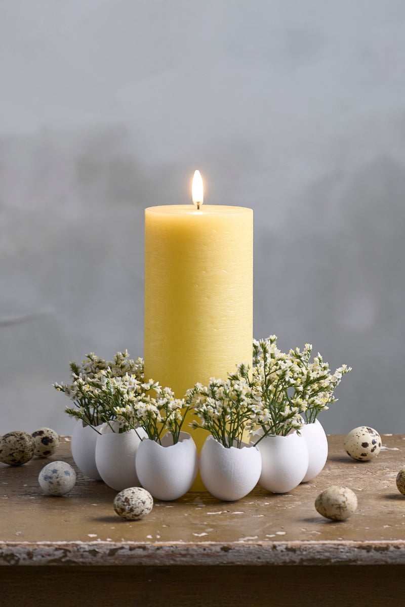 UYUNI LIGHTING Pillar LED-Kerze Rustic wheat yellow 20,3cm - Produktbild 6