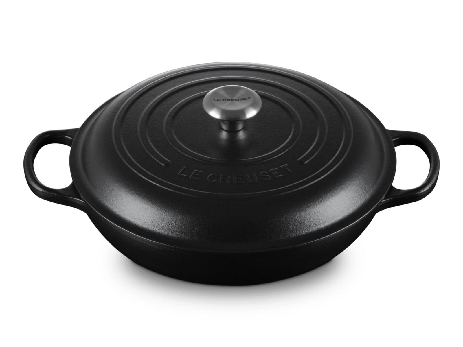 Le Creuset Gourmet-Profitopf Signature rund schwarz matt 30cm Freisteller 2