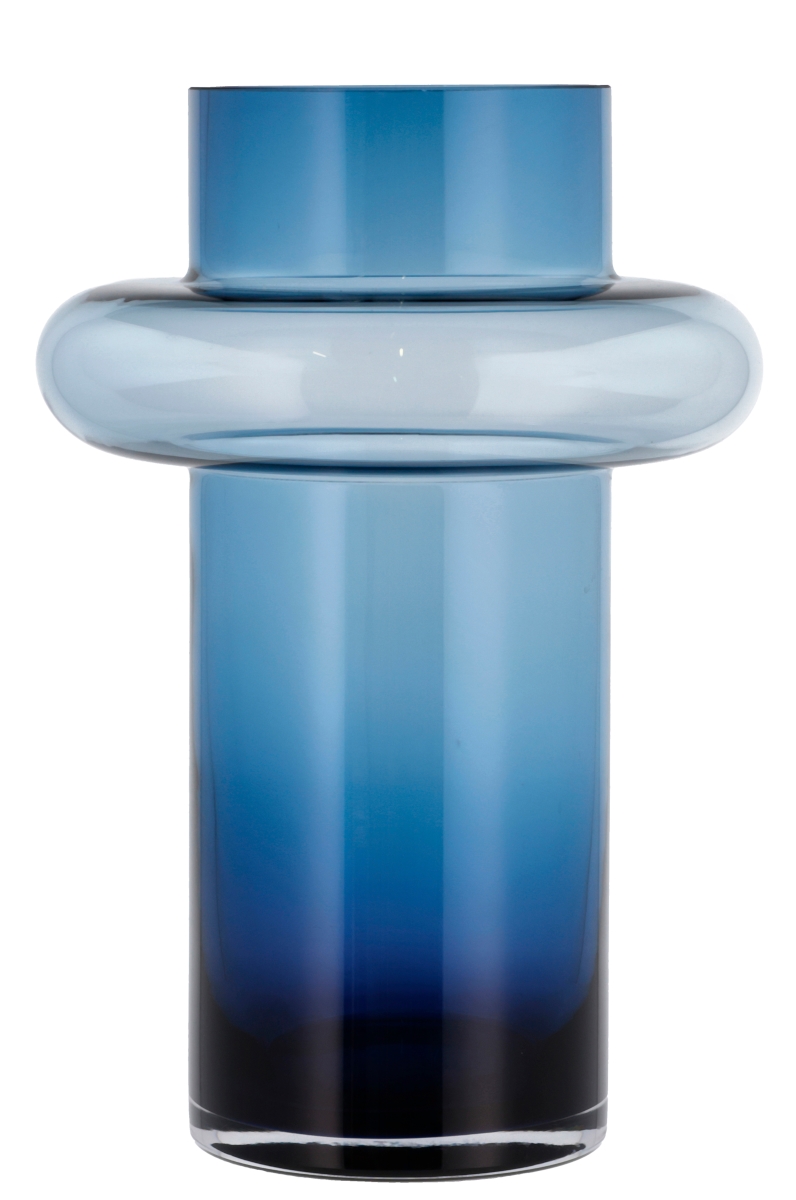 Lyngby Tube Vase Glas dark blue 30 cm