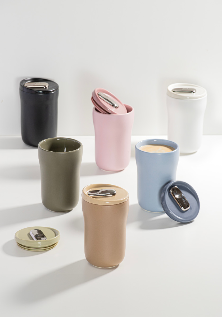 Ladelle ECO BREW II To-Go-Becher doppelwandig keramik alabaster 0,35l Lifestyle3