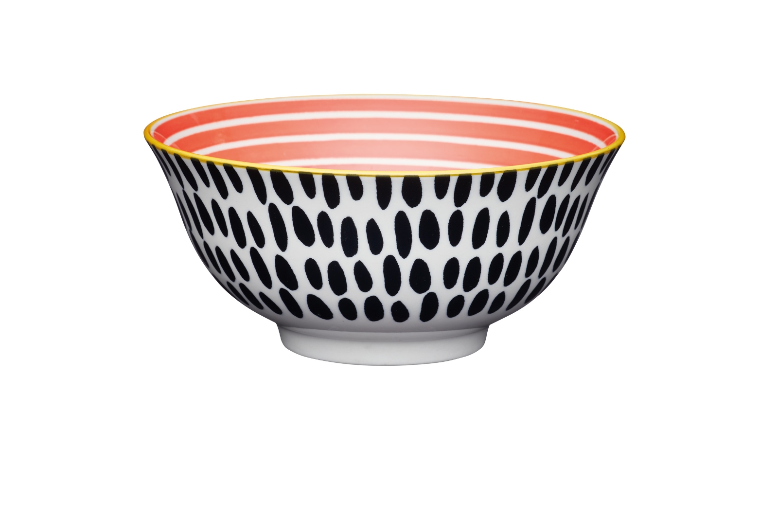 KitchenCraft Bowl Red Swirl and Black Spots 15,7 cm