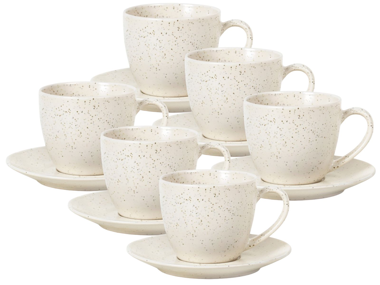 Broste Copenhagen NORDIC VANILLA Tasse mit Untertasse 0,15l Set6