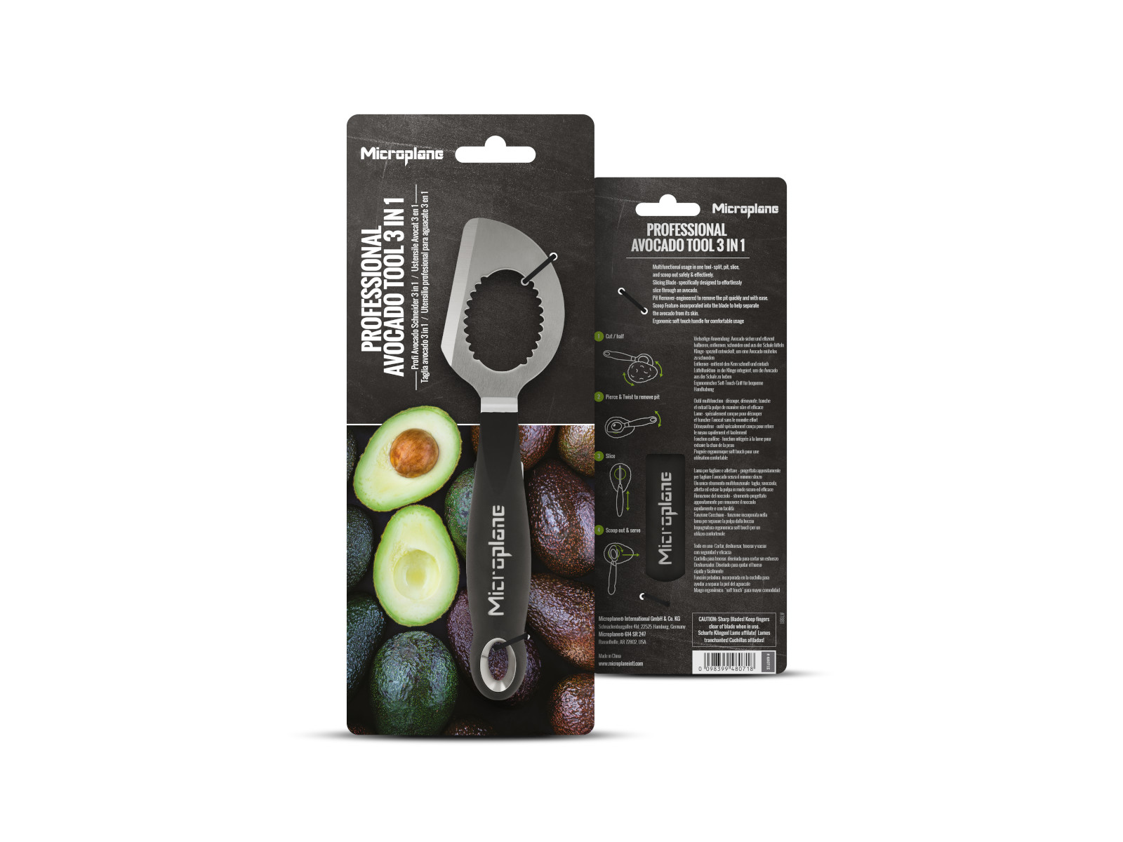 Microplane Professional Avocado Tool 3 in 1 schwarz 19cm