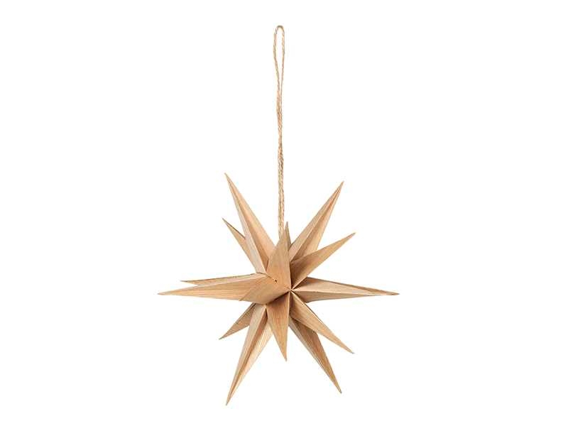 Broste Copenhagen VENUS Sternhänger Holz natural 20 cm