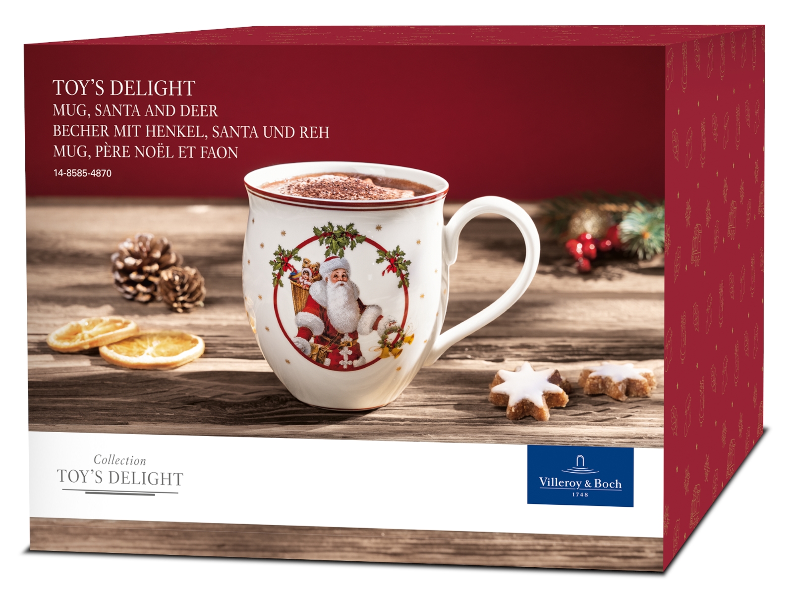 Villeroy & Boch Toy's Delight Becher mit Henkel Santa u. Reh 0,44l