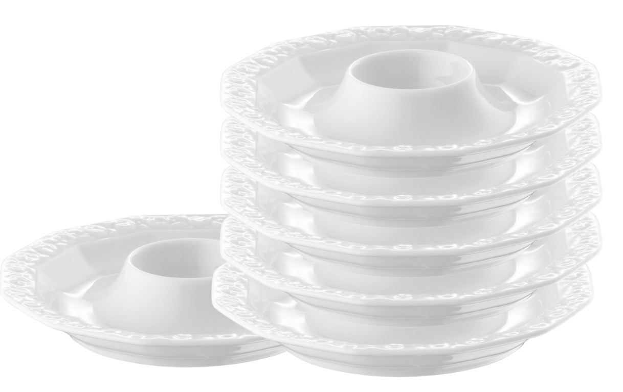 Rosenthal Maria Weiss Eierbecher mit Ablage Set6