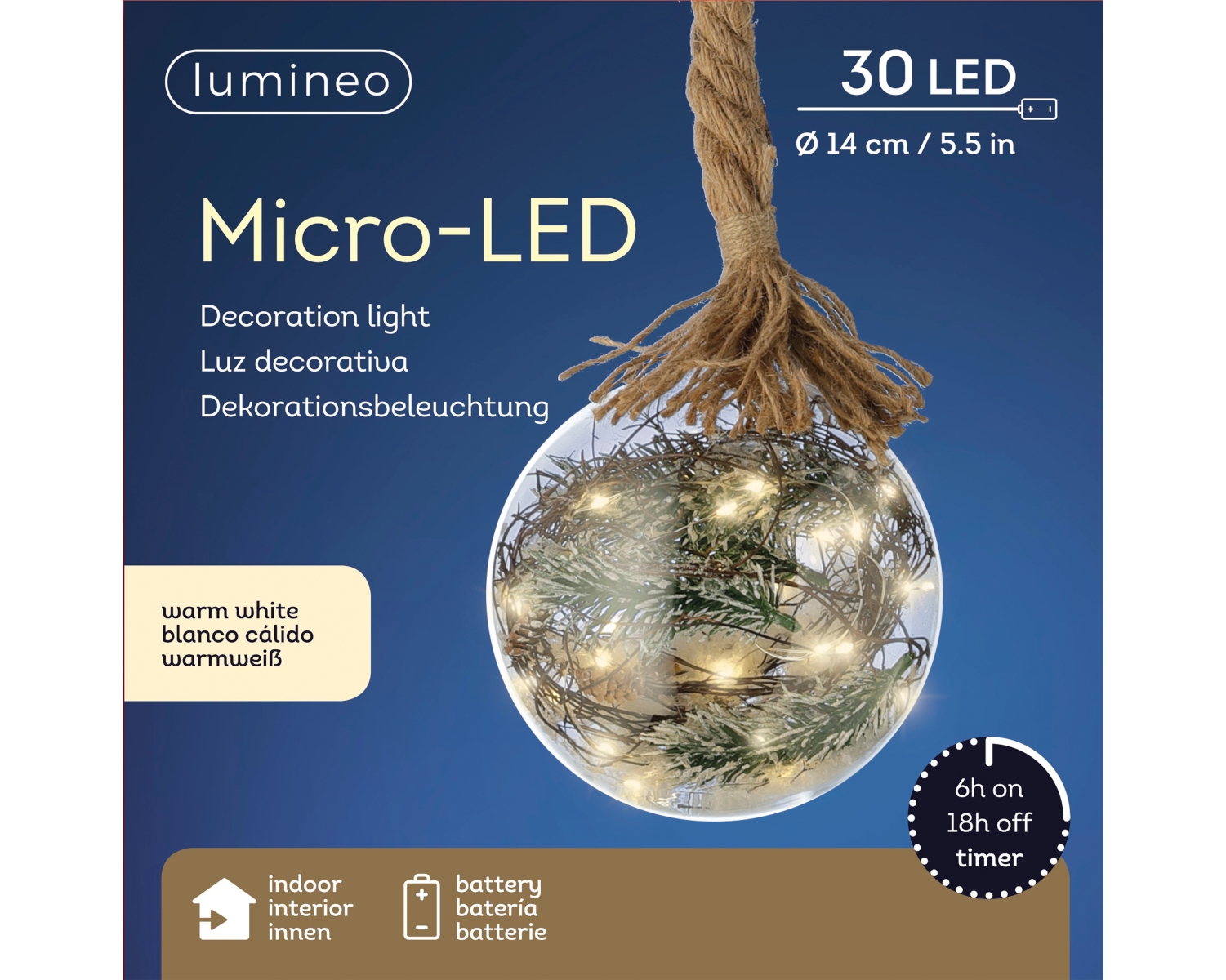 Lumineo Micro LED Kugel 14 cm