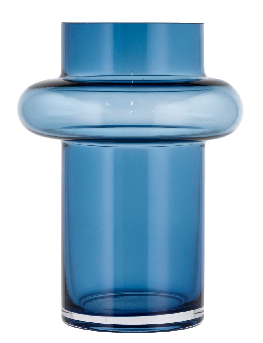 Lyngby Tube Vase Glas dark blue 20 cm