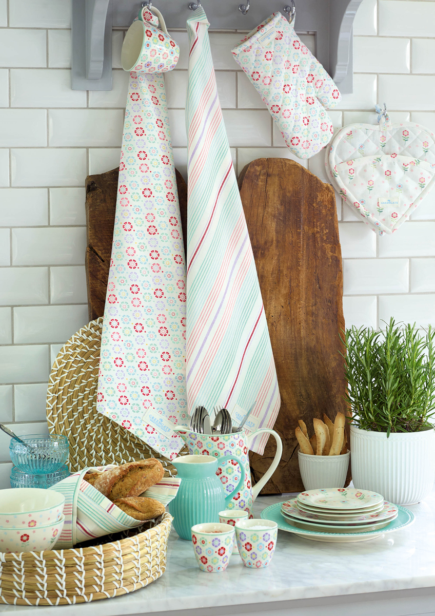 Greengate Evelina Geschirrtuch white 70x50cm