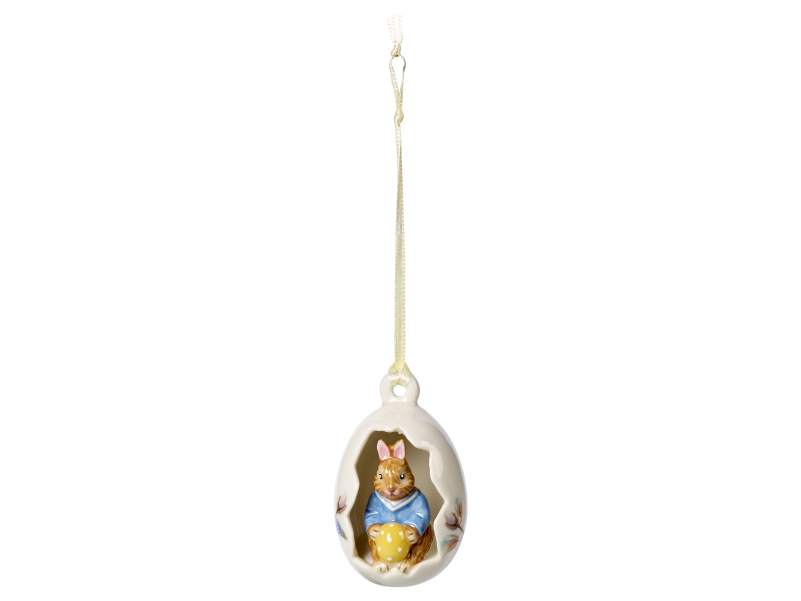 Villeroy &amp; Boch Bunny Tales Ei-Ornament Max Blüten blau 7 cm