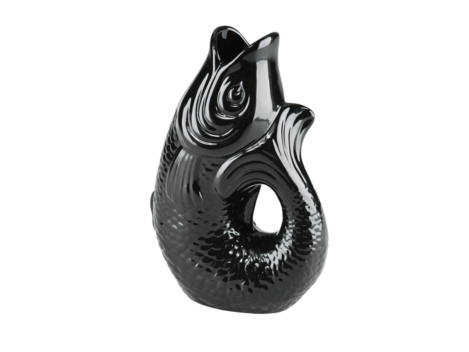 Giftcompany Monsieur Carafon Vase / Karaffe Fisch S schwarz 1,2l Freisteller 