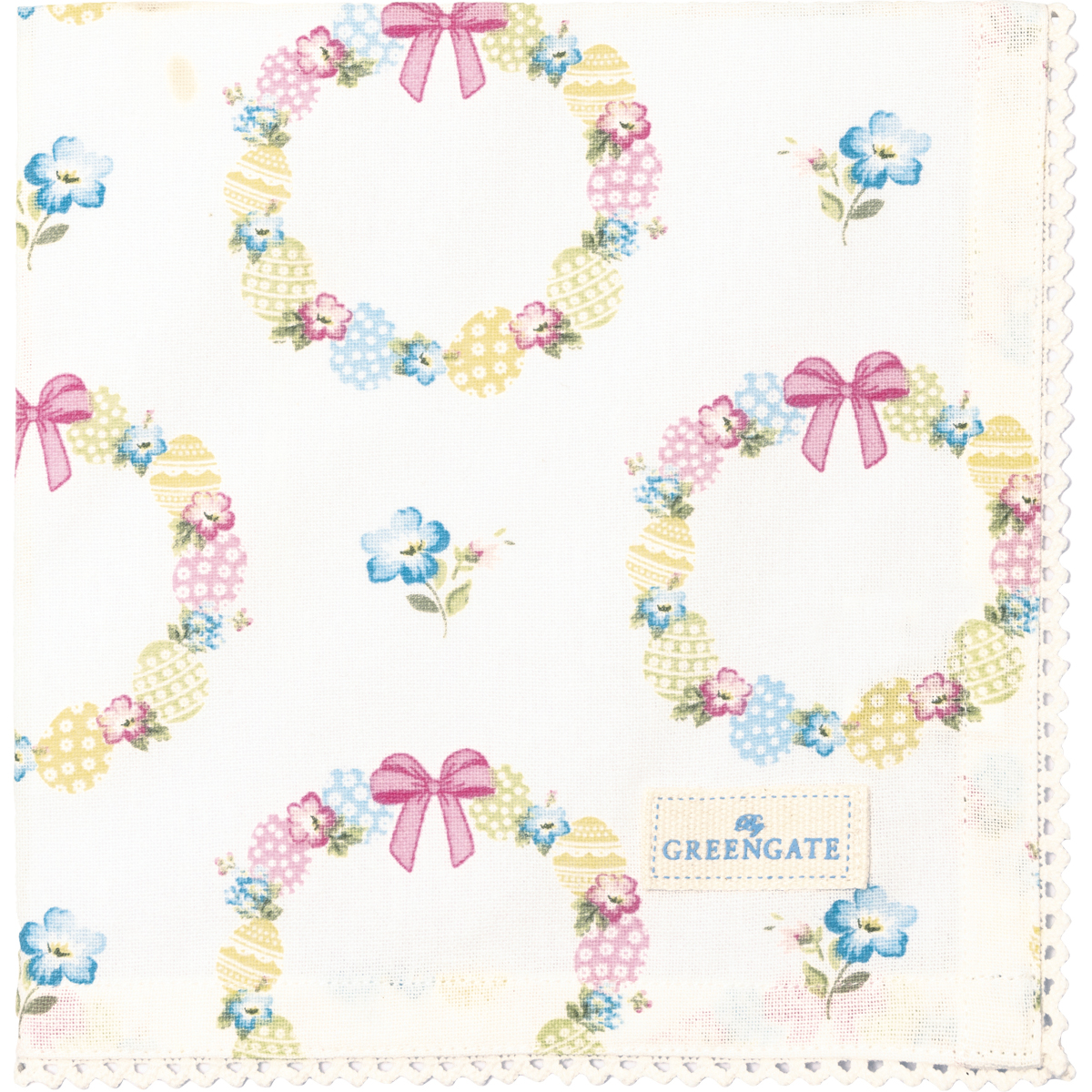 Greengate Sorina Stoffserviette mit Spitze white 40x40cm