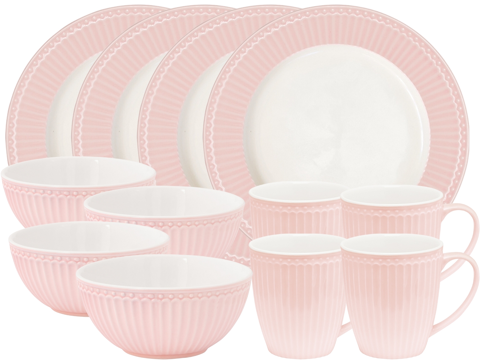 Greengate Alice Frühstücksset pale pink 12tlg