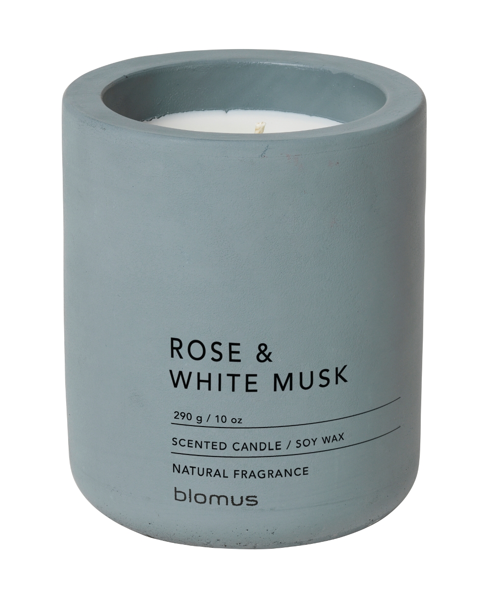 Blomus FRAGA Duftkerze flintstone Rose & White Musk 9 cm