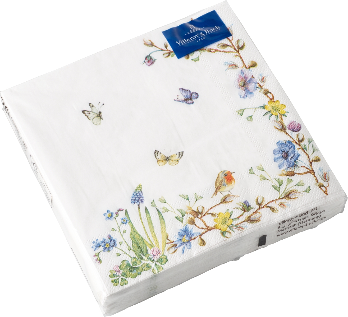 Villeroy &amp; Boch Spring Fantasy Servietten Blumenranke 25 x 25 cm