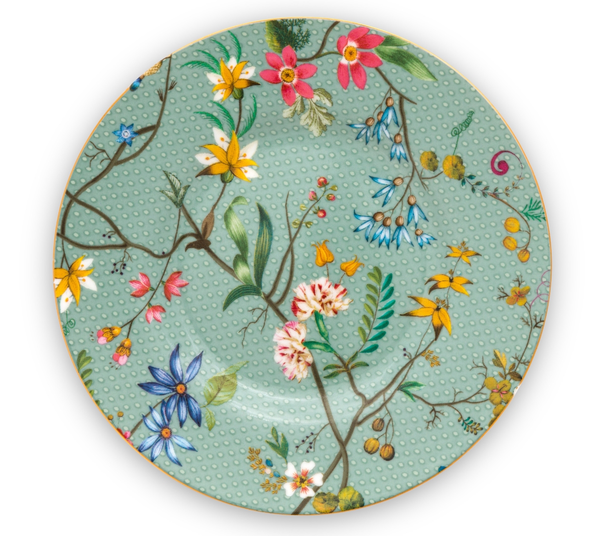 PIP STUDIO Jolie Flowers Blue Teller (Petit Four) 12 cm