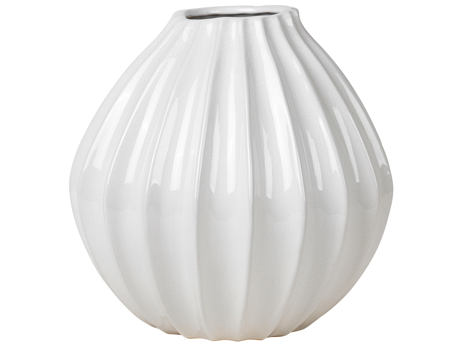 Broste Copenhagen WIDE Vase L Keramik Ivory 30 cm