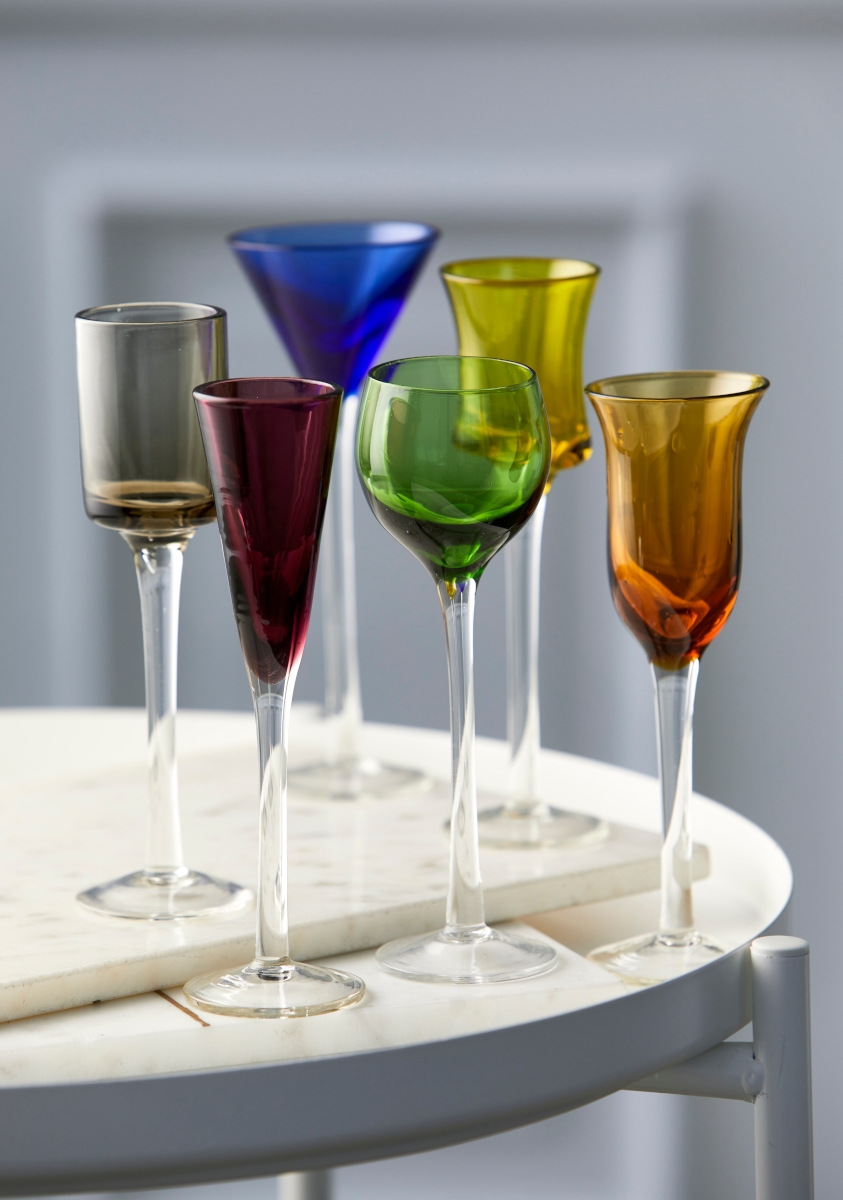 Lyngby Schnappsglas Glas bunt Set6 Lifestyle1