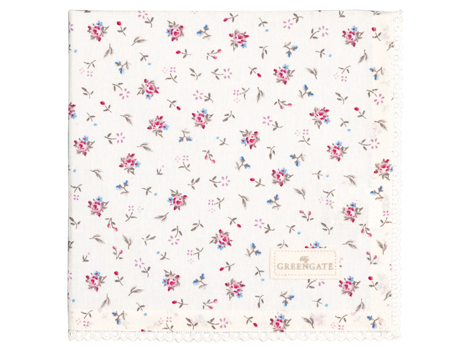 Greengate Junia Stoffserviette mit Spitze white 40x40cm Freisteller 1