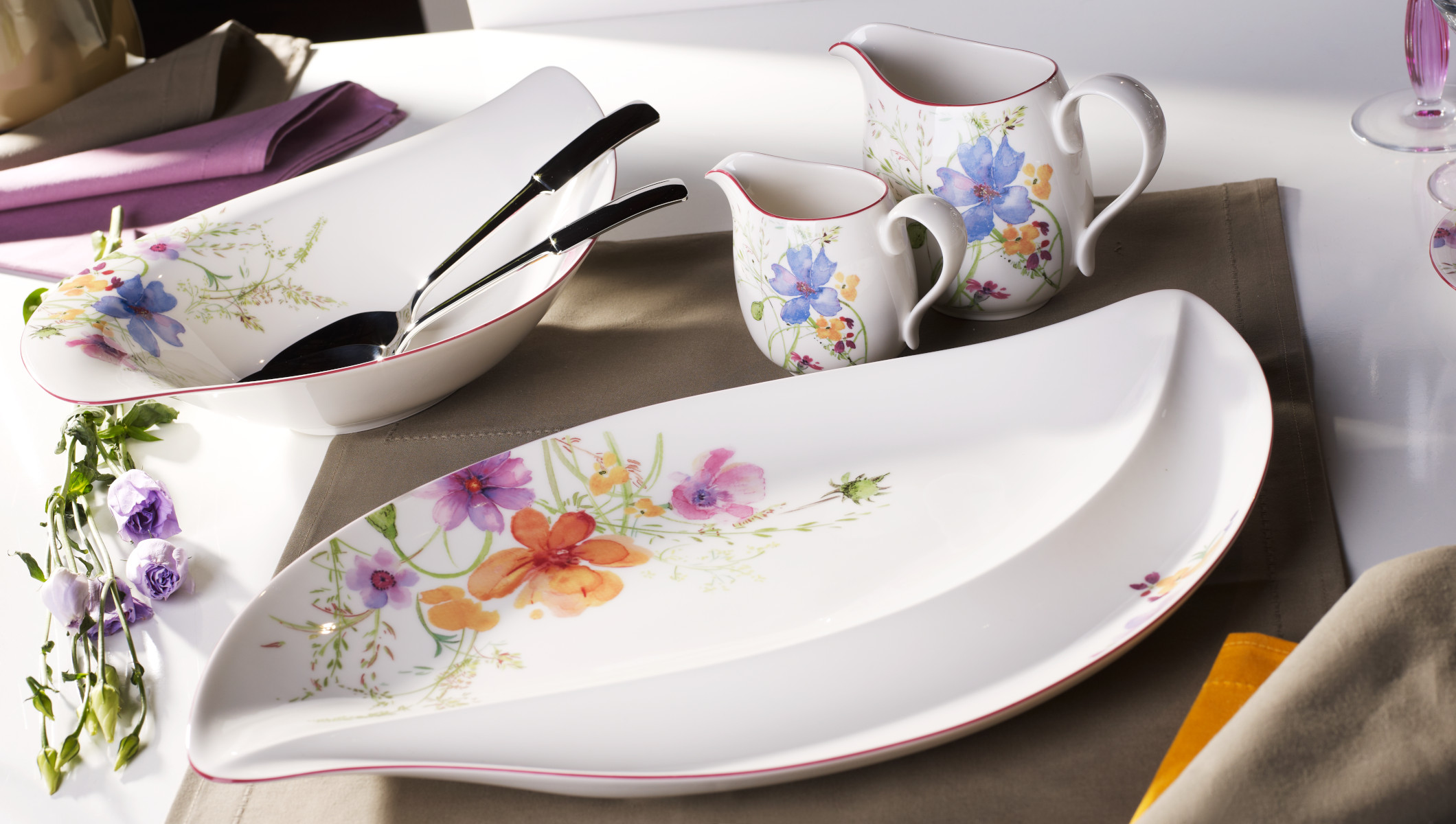 Villeroy &amp; Boch Mariefleur Serve &amp; Salad Servierteller 50 x 30 cm Lifestyle 1