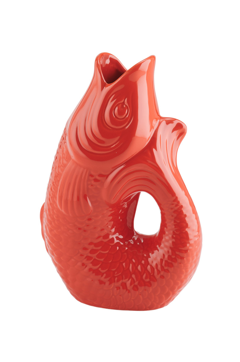 Giftcompany Monsieur Carafon Vase / Karaffe Fisch S coral red 1,2l