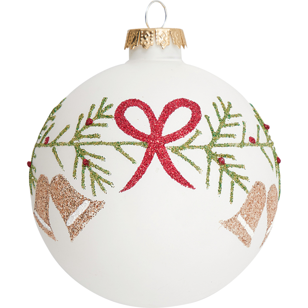 Greengate Abella Weihnachtskugel Kranz weiss 8cm