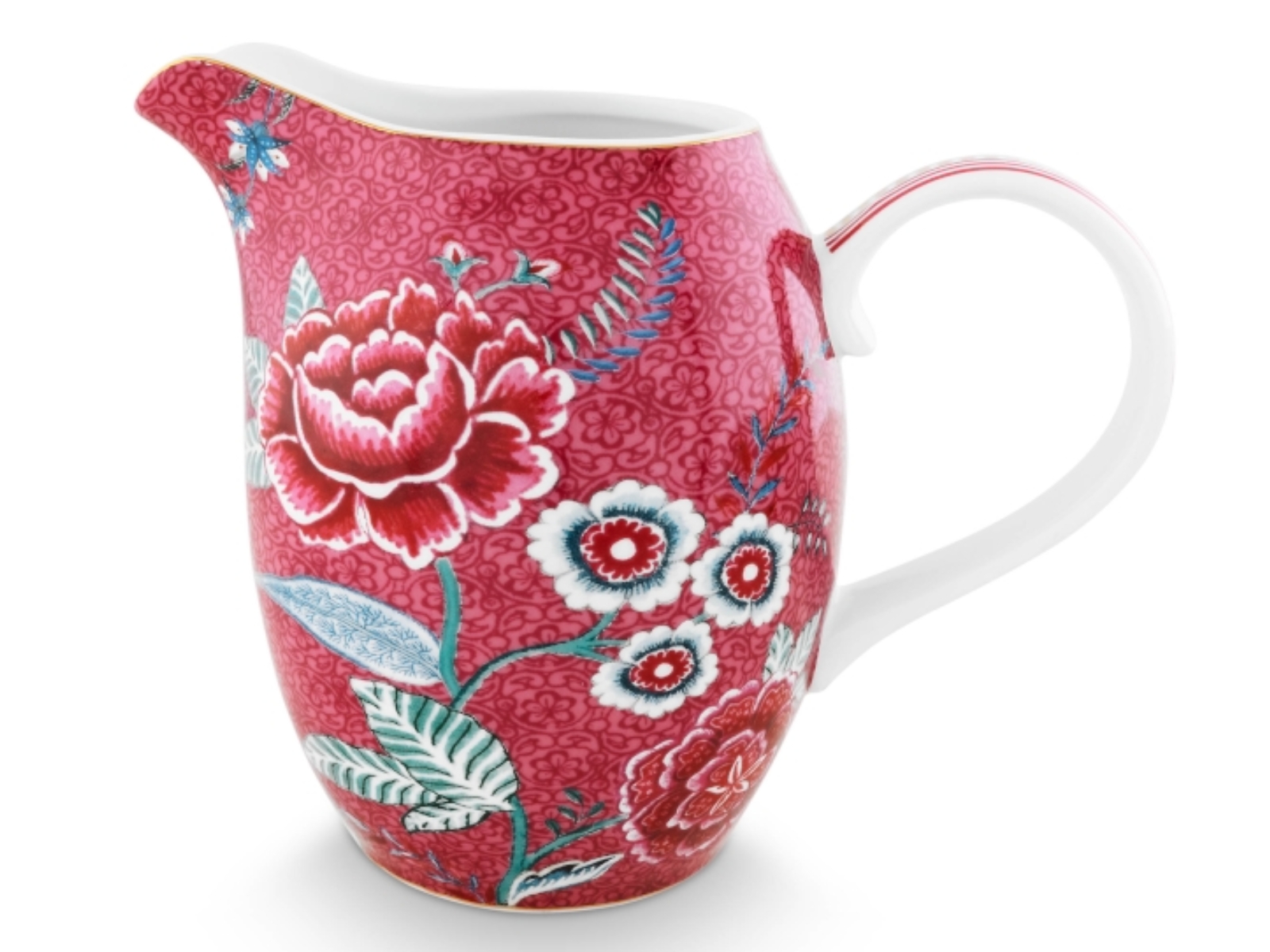 PIP STUDIO Flower Festival Krug Dark Pink 0,95 l