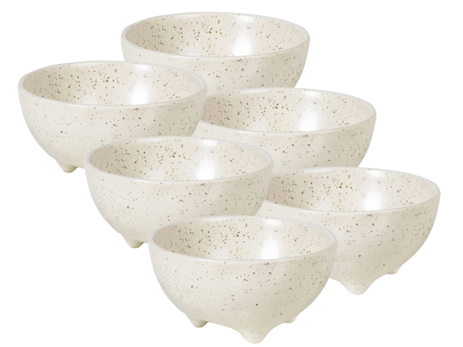 Broste Copenhagen NORDIC VANILLA Schale L mit Füßen 11cm Set6 Freisteller