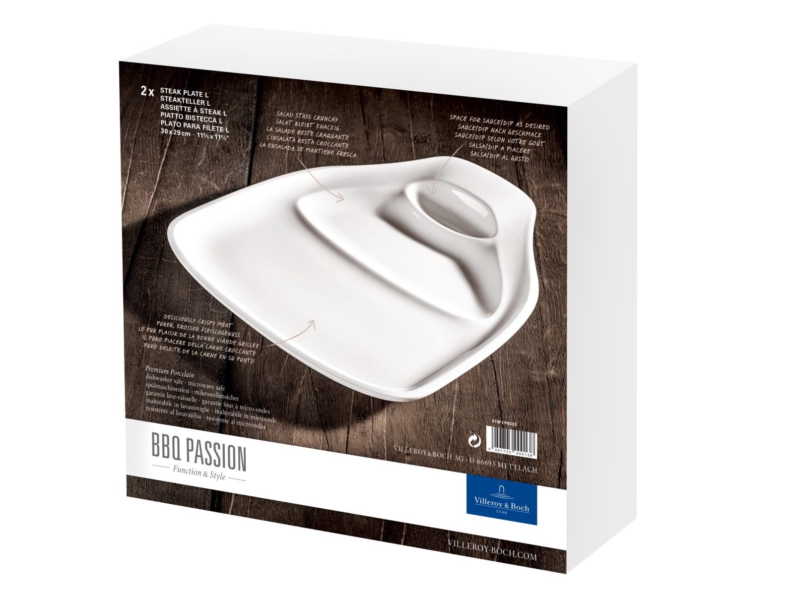 Villeroy & Boch BBQ Passion Steakteller L Set 2 Stück 30 x 29 cm