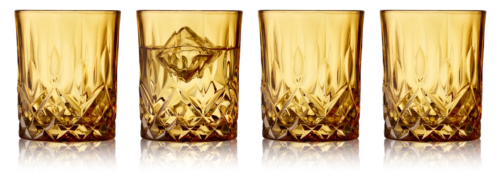 Lyngby Sorrento Whiskyglas amber 320ml Set4