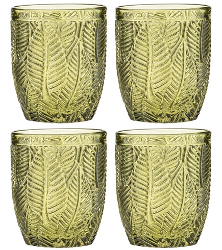 ladelle 60302 ARECA Wasserglas Olivgrün Set4