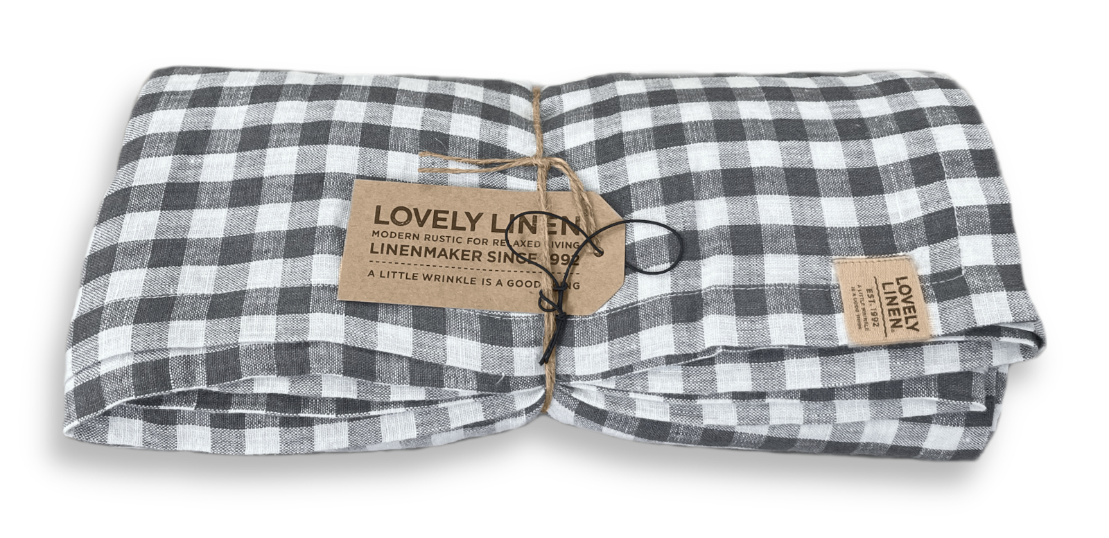 Lovely Linen Misty Tischdecke Leinen square dark grey 145x380cm (1 Stück)