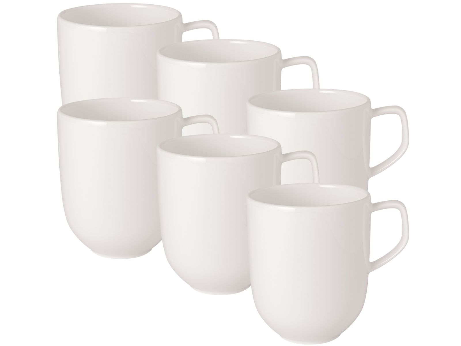 Villeroy &amp; Boch Afina Becher m.H. weiß 0,3l Set6 Freisteller