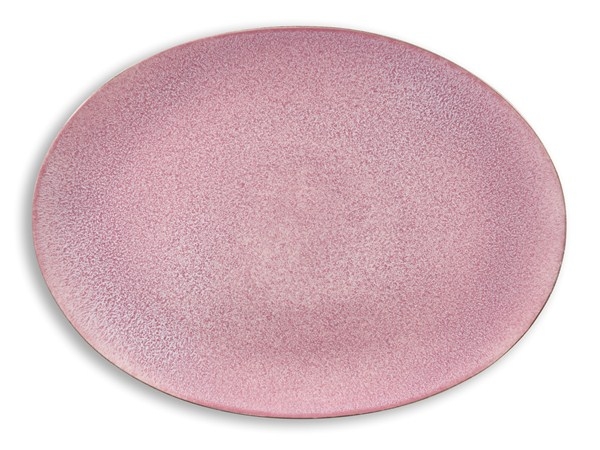 Bitz Schale oval matt grey / shiny light pink 45x34cm