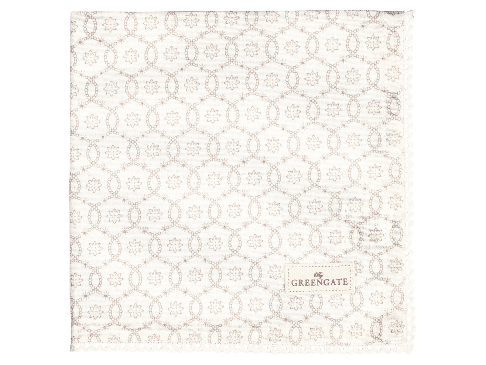 Greengate Sina Stoffserviette mit Spitze white 40x40cm Freisteller 1