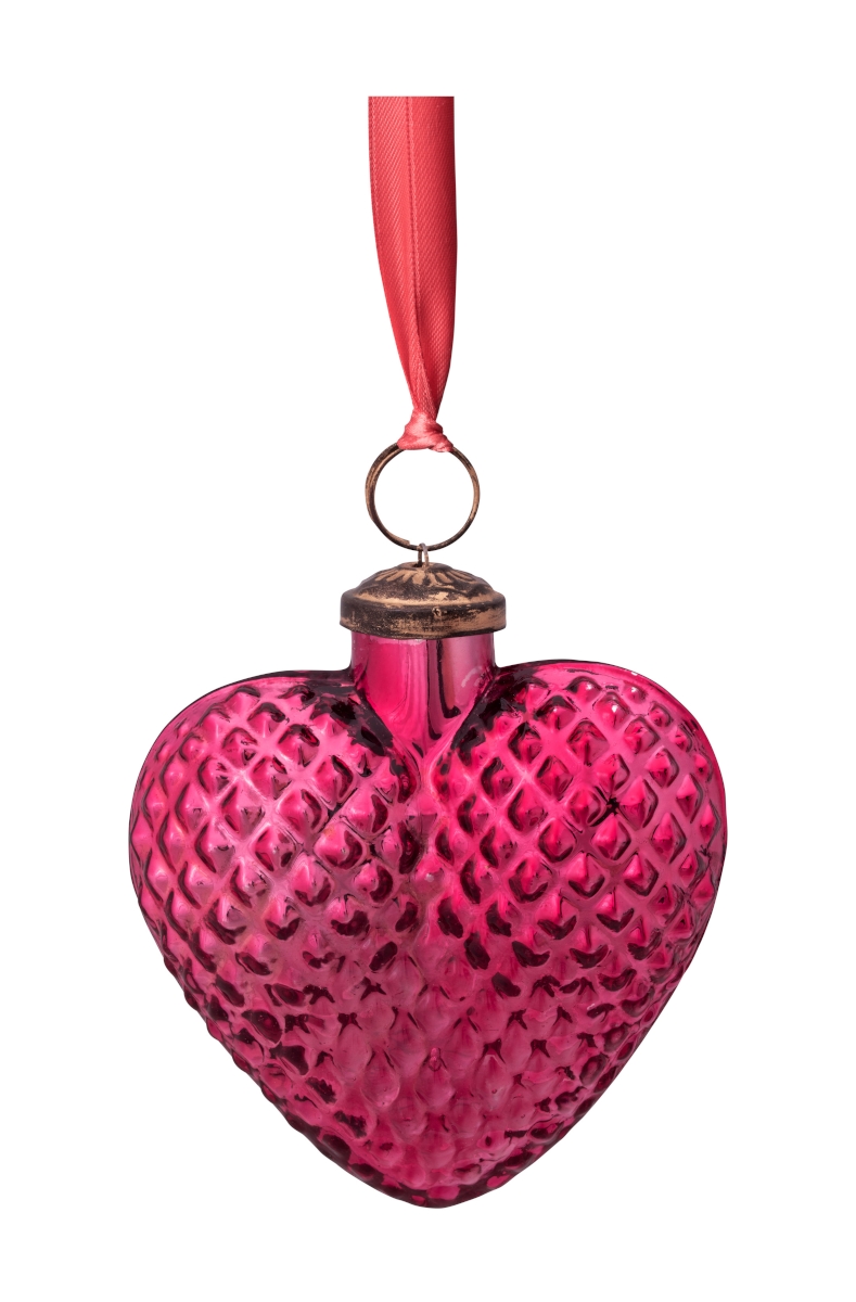 PIP STUDIO Ornament Glass Baumanhänger Heart Pink 10 cm