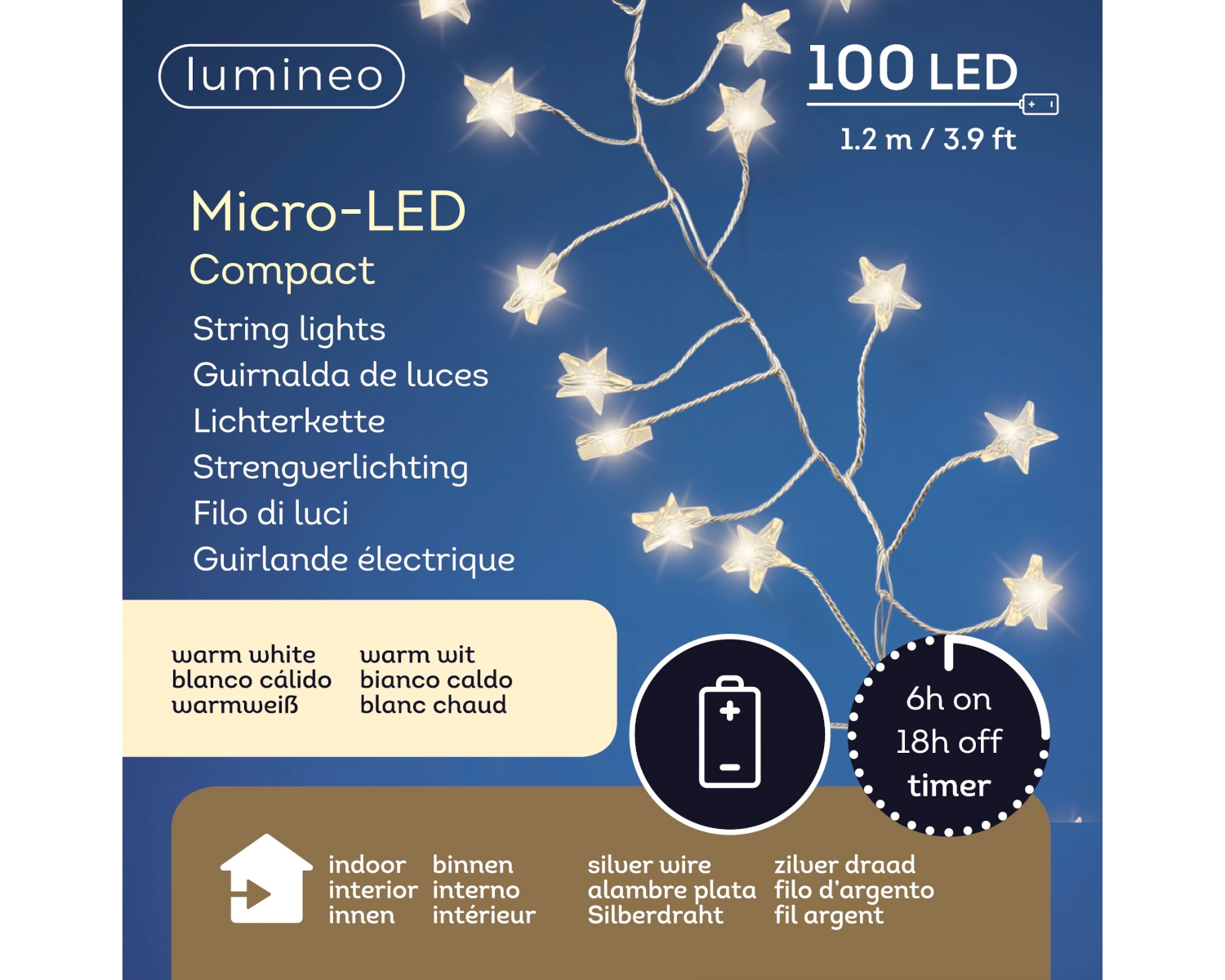 Lumineo Micro LED Stern Compact Beleuchtung 120 cm Lifestyle 1