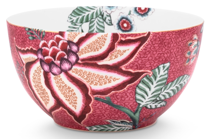 PIP STUDIO Flower Festival scallop Bowl dark pink 15 cm