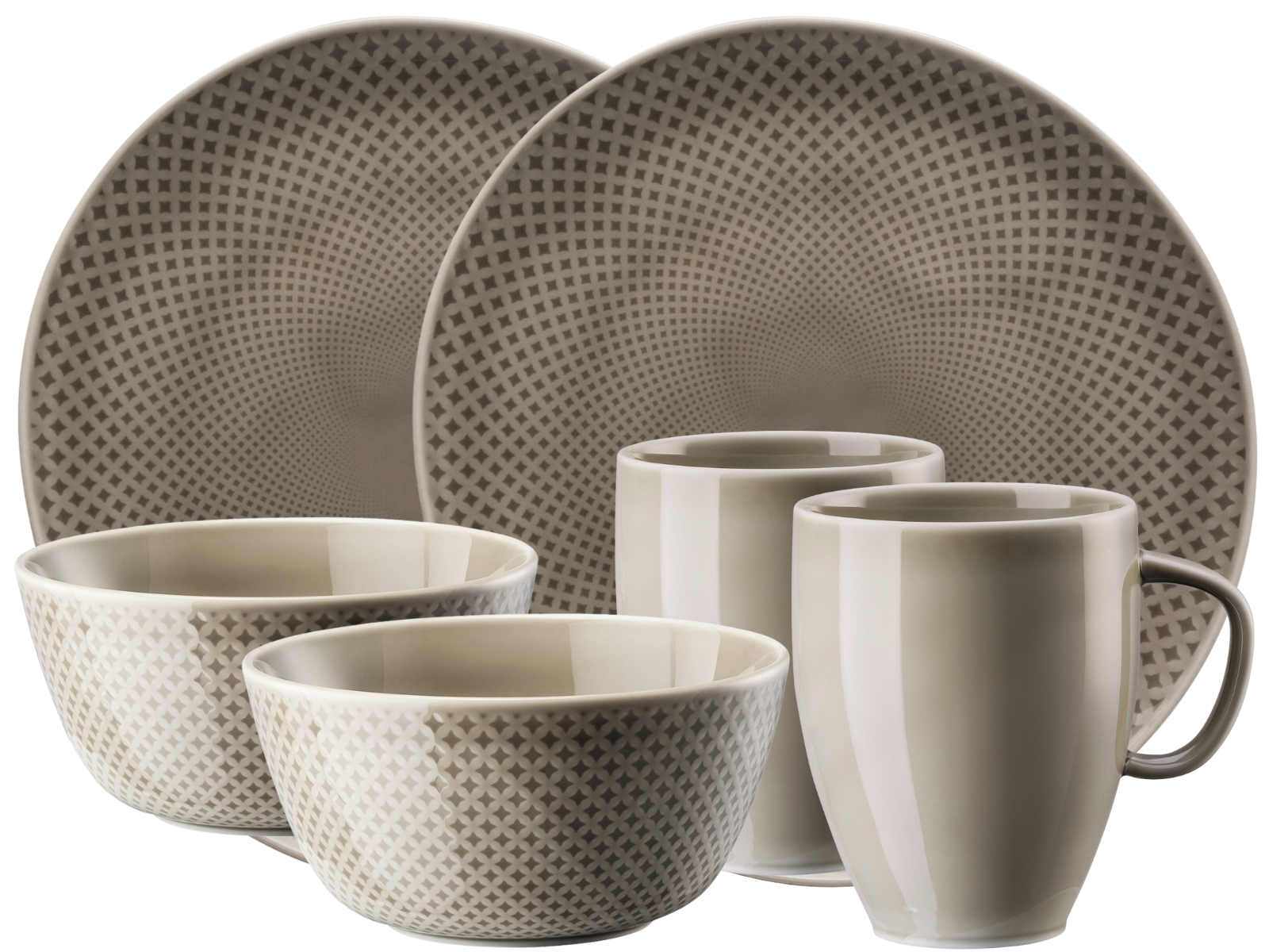 Rosenthal Junto Pearl Grey Frühstücksset Set6