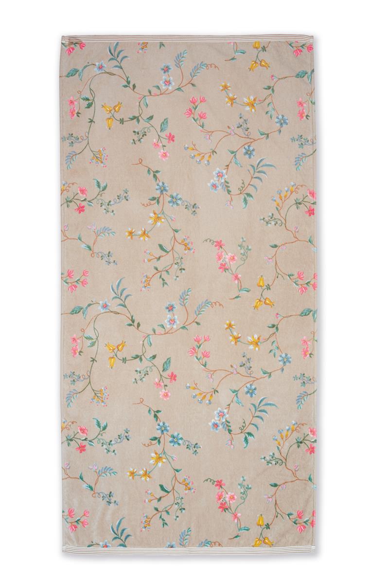 Les Fleurs Duschtuch khaki 70x140cm (1 Stück)